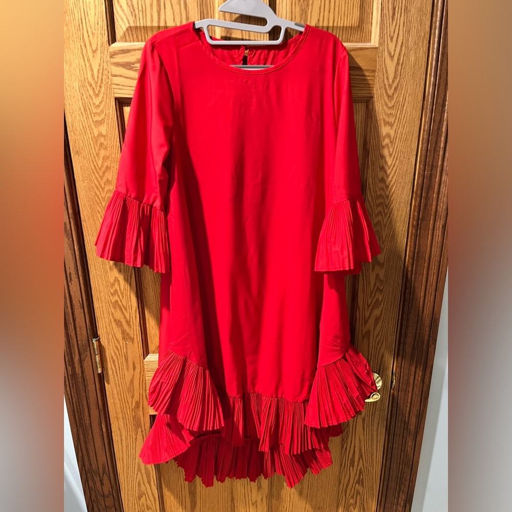 Red Ruffle high low